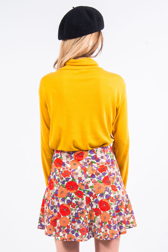 Vintage 70's Floral Mini Skirt