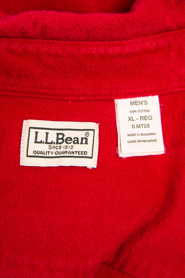 Vintage L.L. Bean Red Thick Flannel Shirt