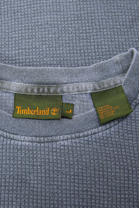 Vintage Timberland grey long sleeve waffle textured t-shirt 