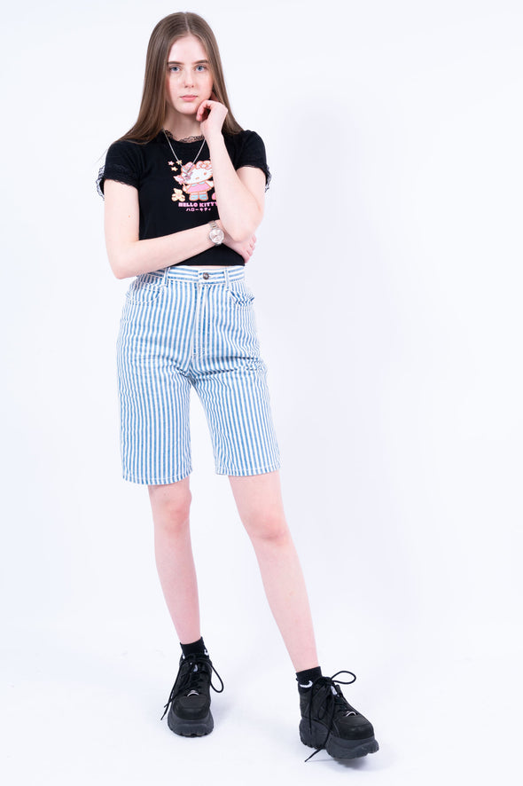Vintage 90's Lee Striped Denim Shorts